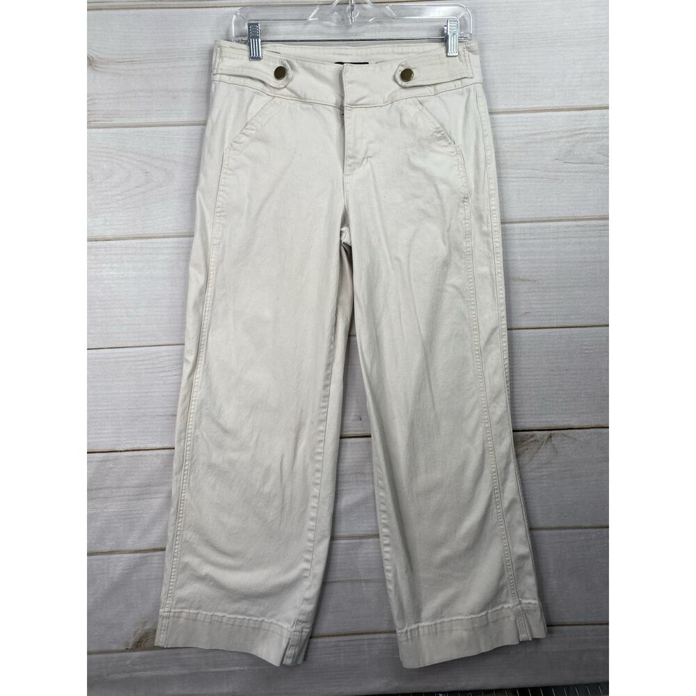 BCBGeneration Pants Womens 7/28 Mid Rise Wide Leg Trouser Beige Wide Leg Stretch